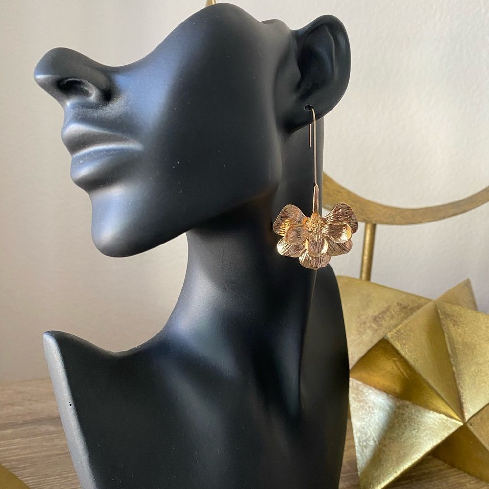 Bohemian flower drop earrings M119 - Picture 3 of 3